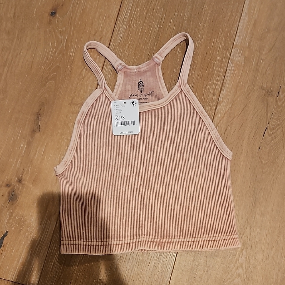 Pink/Orange Ribbed Tank Top XS/S